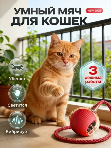 Petmate Интерактивный умный мяч игрушка для собак и кошек