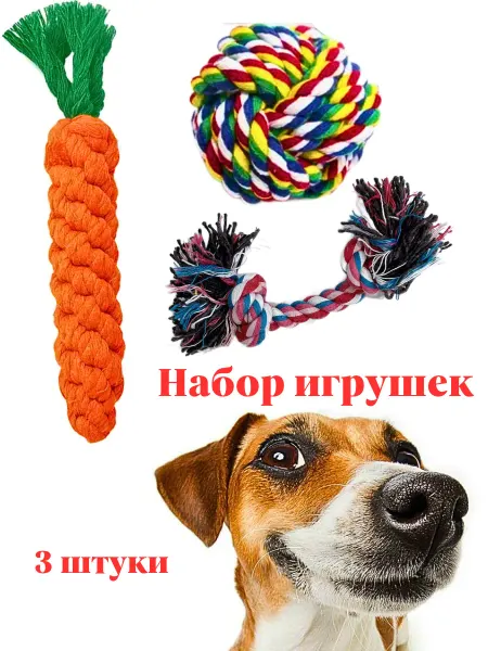 TOP TOVAP Игрушки для собак щенков морковка мячик канат
