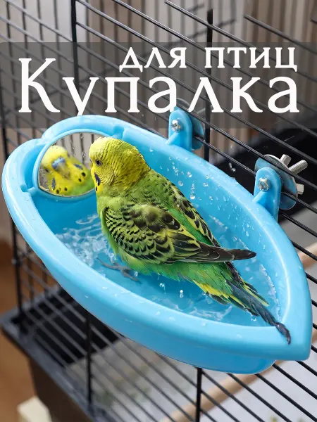 Vikki Zoo Купалка, ванночка для птиц и попугаев, с зеркалом