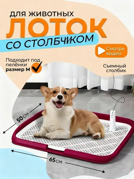 Большой лоток для собак под одноразовые пеленки