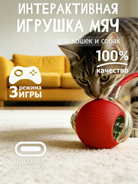 Игрушка для кошек взаимодействие развивает реакцию