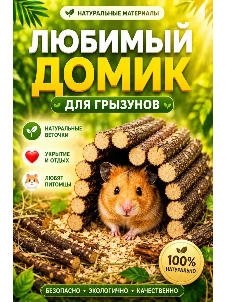 Домик для хомяка и мелких грызунов, мышей