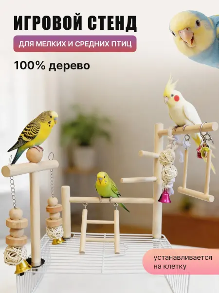 Игровая площадка для попугаев деревянный стенд птицам