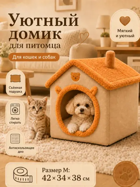 Мягкий домик для собак мелких пород M