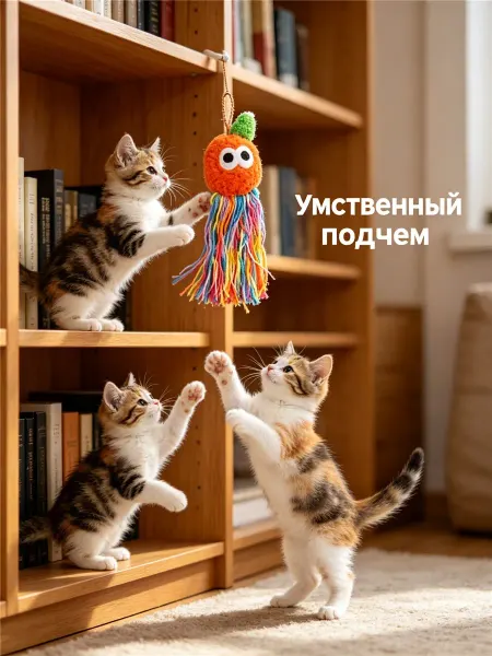 Игрушка для кошек дразнилка Оранжевый осьминог