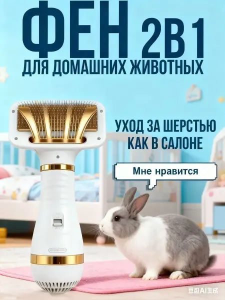 Фен-щетка для собак кошек расческа для животных