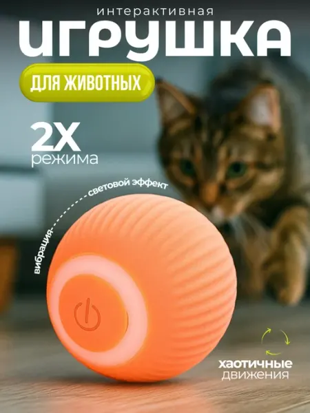 Игрушка-мяч для кошек и собак интерактивный