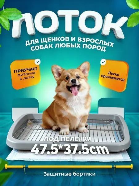 Туалетный лоток для собак с сеткой под одноразовые пеленки