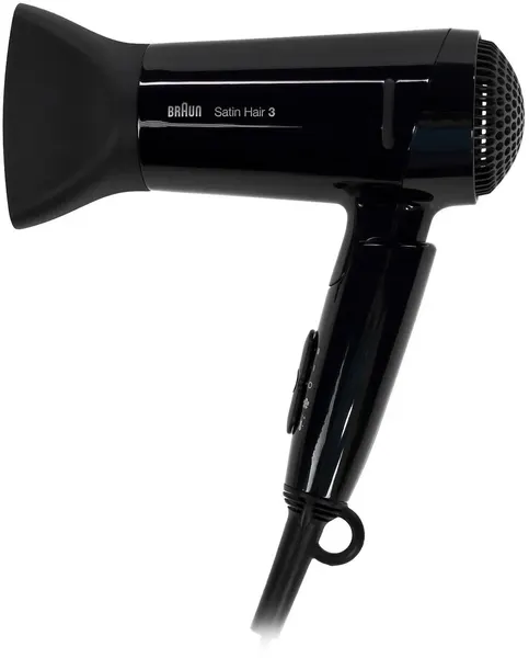 Фен Braun Satin Hair 3 Style&Go HD350E, складная ручка, ионизация, инфракрасный нагрев, черный