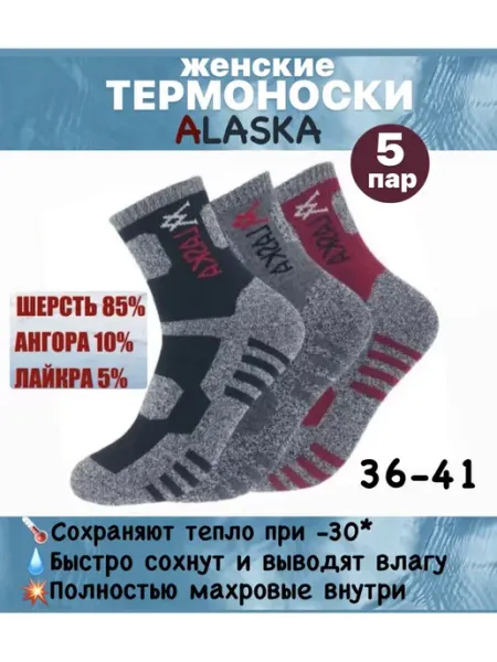Термоноски Носки Аляска махровые зимние 5 пар