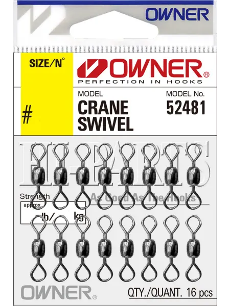 Owner Вертлюг рыболовный Crane Swivel №8 16шт