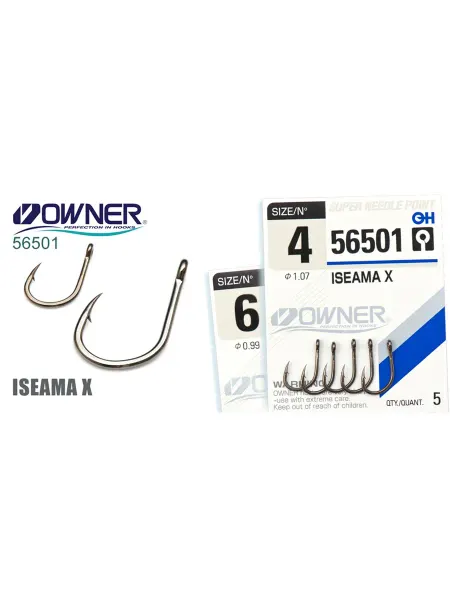 Owner Одинарный крючок Iseama X w eye BC №2, упаковка 4 шт