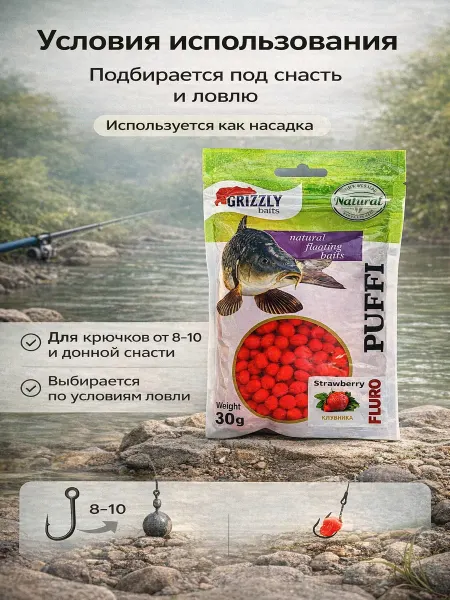 Family Joys Home Воздушное тесто для рыбалки Puffi светящееся8мм30гр