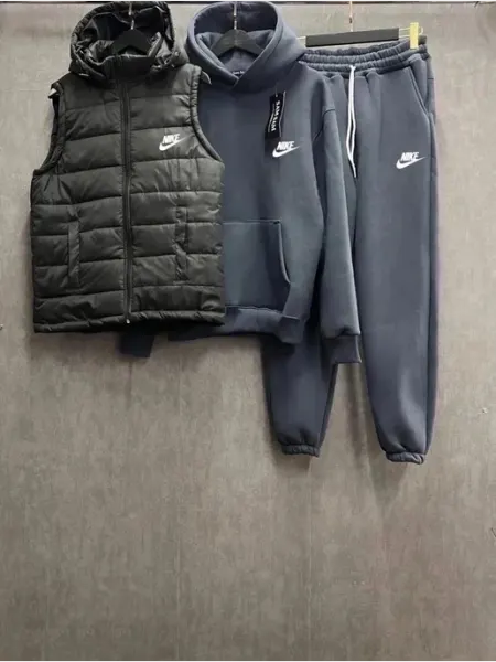 KN SHOP Теплый спортивный костюм на флисе с жилеткой