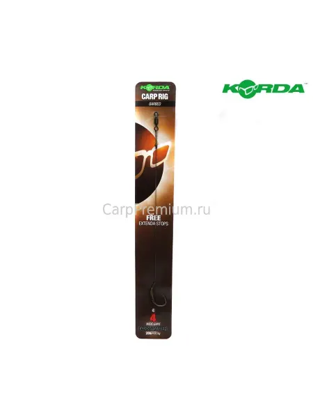 Korda Готовый карповый поводок снасти Корда 20lb Размер 4 1шт