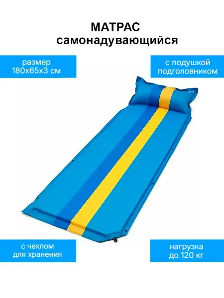 TondaShop Матрас самонадувающийся одноместный 180х65х3 см