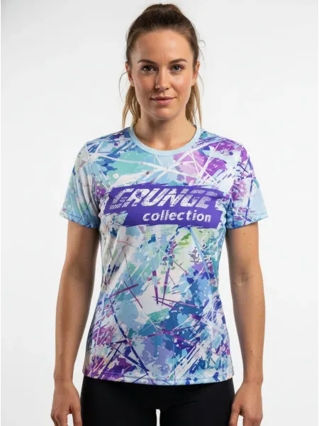 O-sport Футболка спортивная женская для бега Grunge blue light