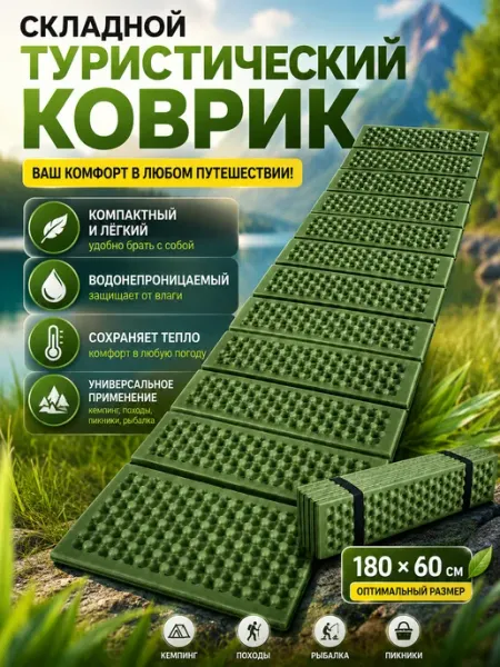HousHold-goods24 Коврик туристический складной каремат