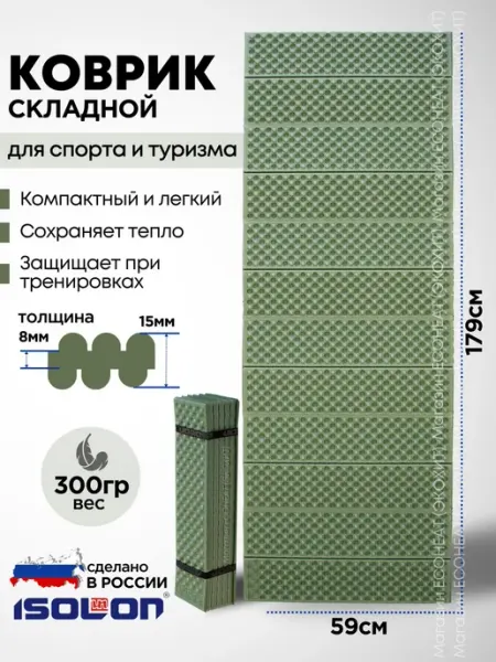Коврик туристический складной КЕМПИНГ ФЛЕКС ISOLON Поход