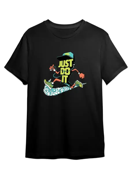 Nuobi Street Футболка Just Do It с кроссовками шлем графика бег стиль