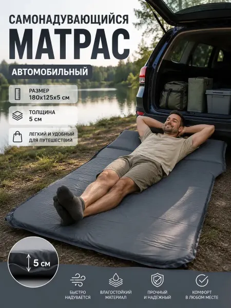 Vlaken Коврик самонадувающийся туристический для авто