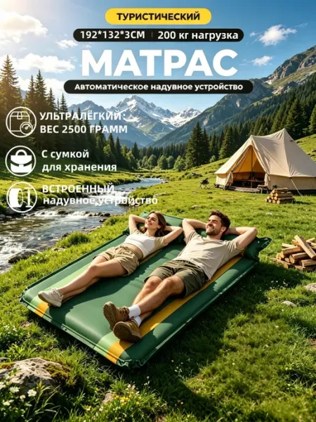 Vlaken Самонадувающийся матрас надувной двуспальный