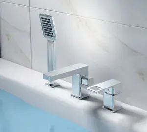 Смеситель для акриловой ванны на 3 отверстия, Haiba HB80615; врезной Цвет: хром