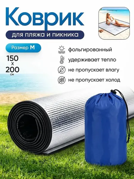 Туристический коврик фольгированный для палатки