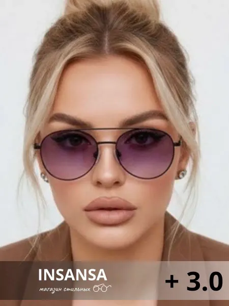 INSANSA Очки для зрения затемненные диоптрии + 3