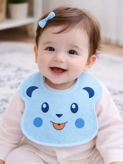 Детский слюнявчик Koala Kids, мягкий и впитывающий, 3 цвета (розовый, синий, желтый)
