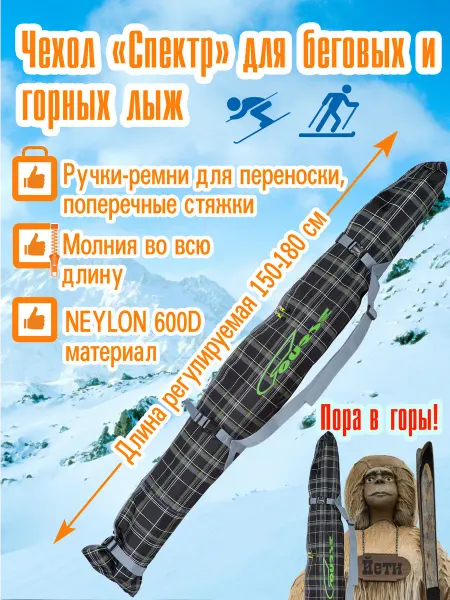 Course Чехол спортивный для лыж "Спектр"