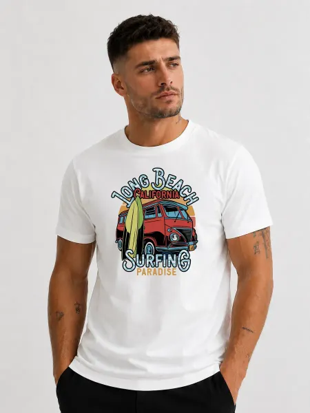 DAZZLO Футболка Рай для серфинга с принтом streetwear