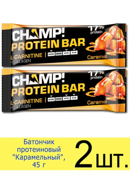 ЛЕОВИТ Батончик протеиновый Protein Bar CHAMP «Карамельный», 45 г