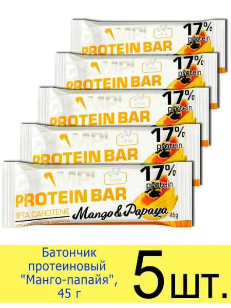 ЛЕОВИТ Батончик протеиновый Protein Bar CHAMP «Манго-папайя» 45 г