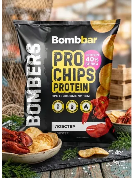BombBar Протеиновые чипсы 50 г креветка