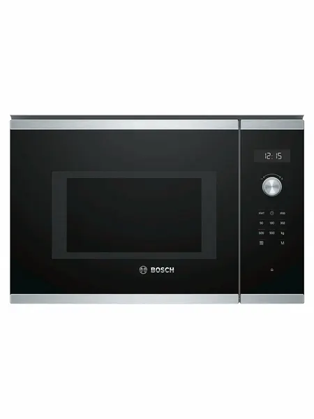 Встраиваемая микроволновая печь BOSCH Serie 6 BFL554MS0, нержавеющая сталь, 25л