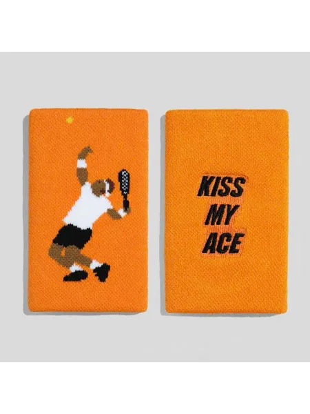 SOX&CO напульсник (2шт) "kiss my ace", хлопковый, оранжевый
