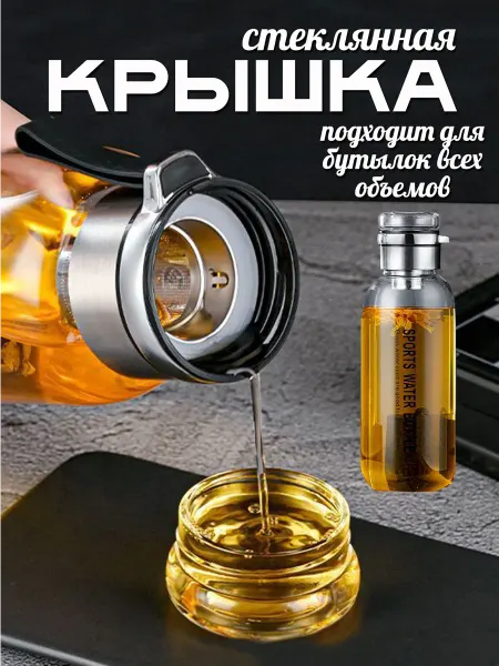 NIKOLINA Крышка стеклянная к бутылке для воды и горячих напитков