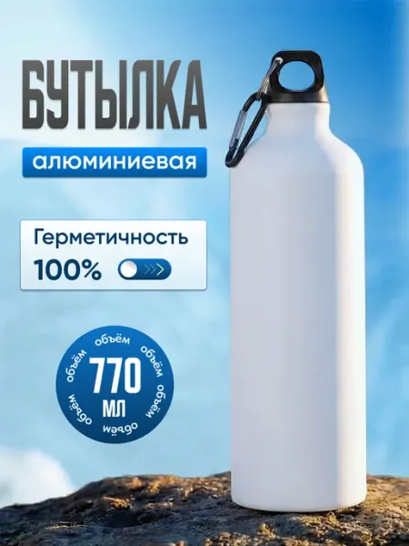 Oasis Бутылка для воды алюминиевая с карабином 770 мл ХипМ