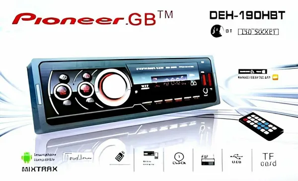 Автомагнитола Pioneer DEH-190HBT 1 DIN с Bluetooth, USB и AUX для авто