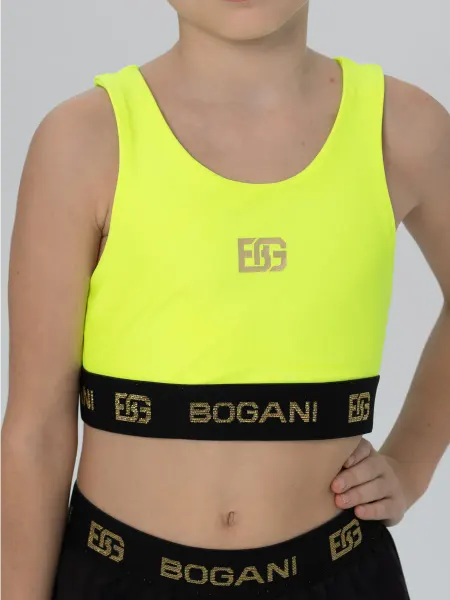 BOGANI Топ спортивный для художественной гимнастики лимонный
