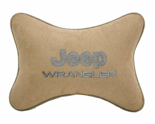 Подушка автомобильная на подголовник бежевая алькантара JEEP Wrangler