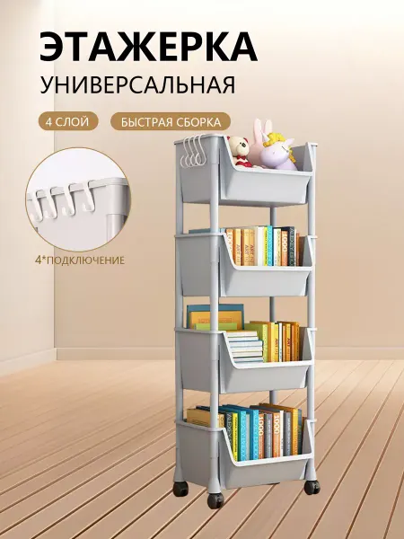 ZZDMY Система хранения Этажерка для детских 3 корзины