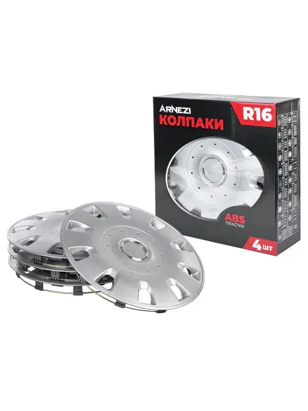 ARNEZI Колпаки R16 Maffei 4шт серебристые ABS-пластик A07020