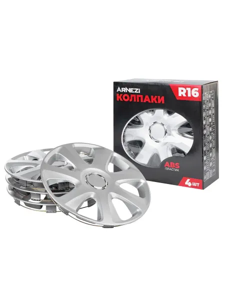 ARNEZI Колпаки R16 Saturn 4шт серебристые ABS-пластик A07020