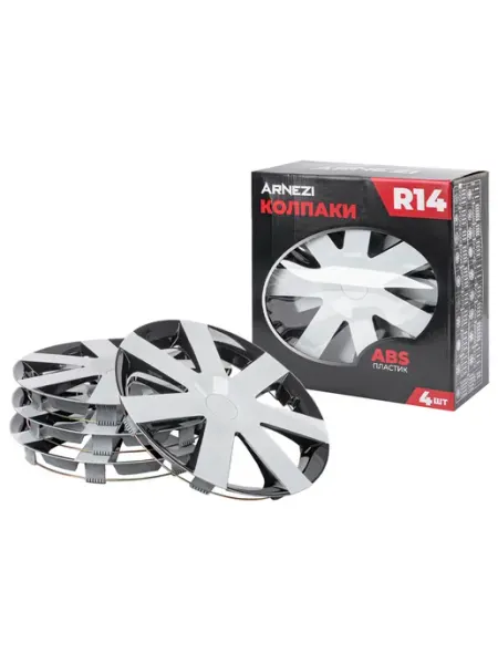 ARNEZI Колпаки R14 на колеса Andromeda 4шт серебристые ABS-пластик