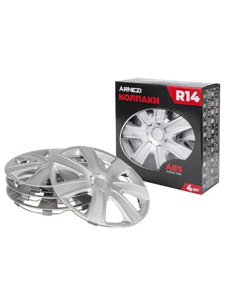 ARNEZI Колпаки R14 на колеса Hadar 4шт (серебристые) ABS-пластик