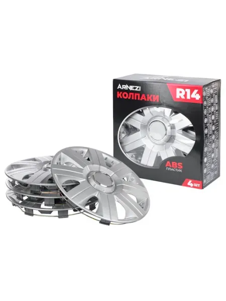 ARNEZI Колпаки R14 на колеса Magellan 4шт серебристые ABS-пластик