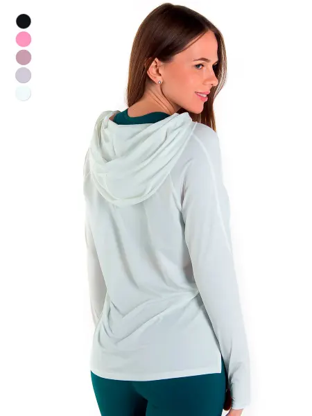 Beautybody Apparel Лонгслив спортивный с капюшоном Brio Bianca