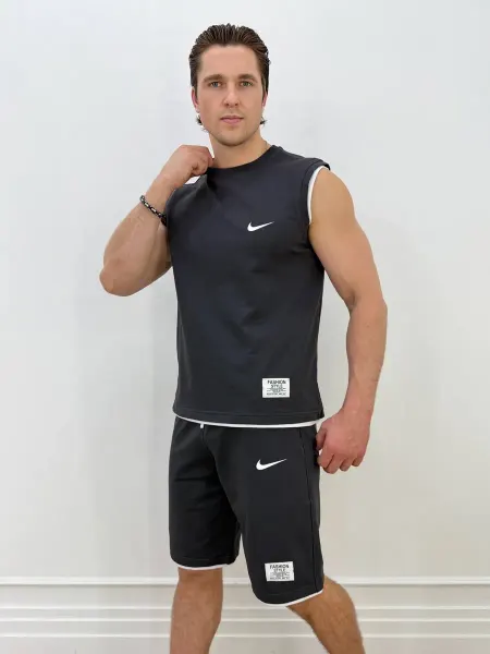 Dan shop Костюм спортивный летний с шортами и футболкой трикотажный